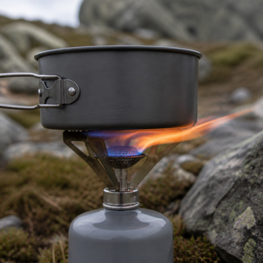 Udendørs flamme blæst skævt af vind — ujævn varme